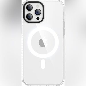 Magnetic Clear Case for iPhone 12 Pro Max with Screen Protector + Camera Lens